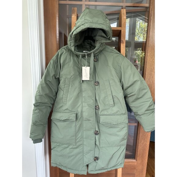 NEW Womens Long Parka Jacket SIZE L Universal Thread Olive Green Winter Coat - Picture 2 of 9